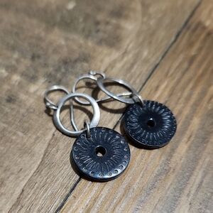 Black and Silver Dangle Earrings